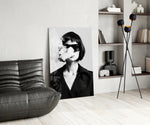 Smoke panel adding luxe mood to a powder room