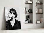 Smoke glass print enhancing a creative office with cinematic drama