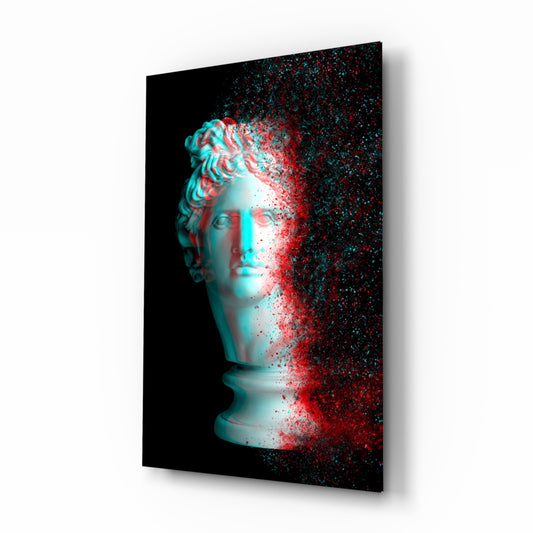 Apollo Dust glass wall art displayed above a console in a designer interior