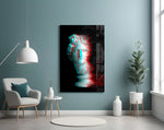 Apollo Dust glass wall art styled above a desk in a teen room