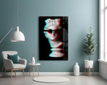 Goggle Apollo glass wall art styled above a desk in a teen room