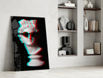 Goggle Apollo glass print enhancing a foyer with editorial drama