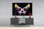 Wings panel catching gallery light to reveal its tactile ridge