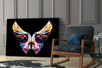 Wings glass print enhancing a foyer with editorial drama