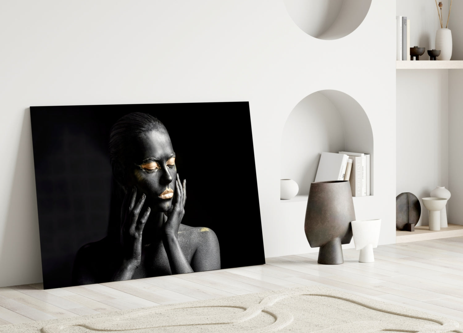 Gold Woman Glass Wall Art.