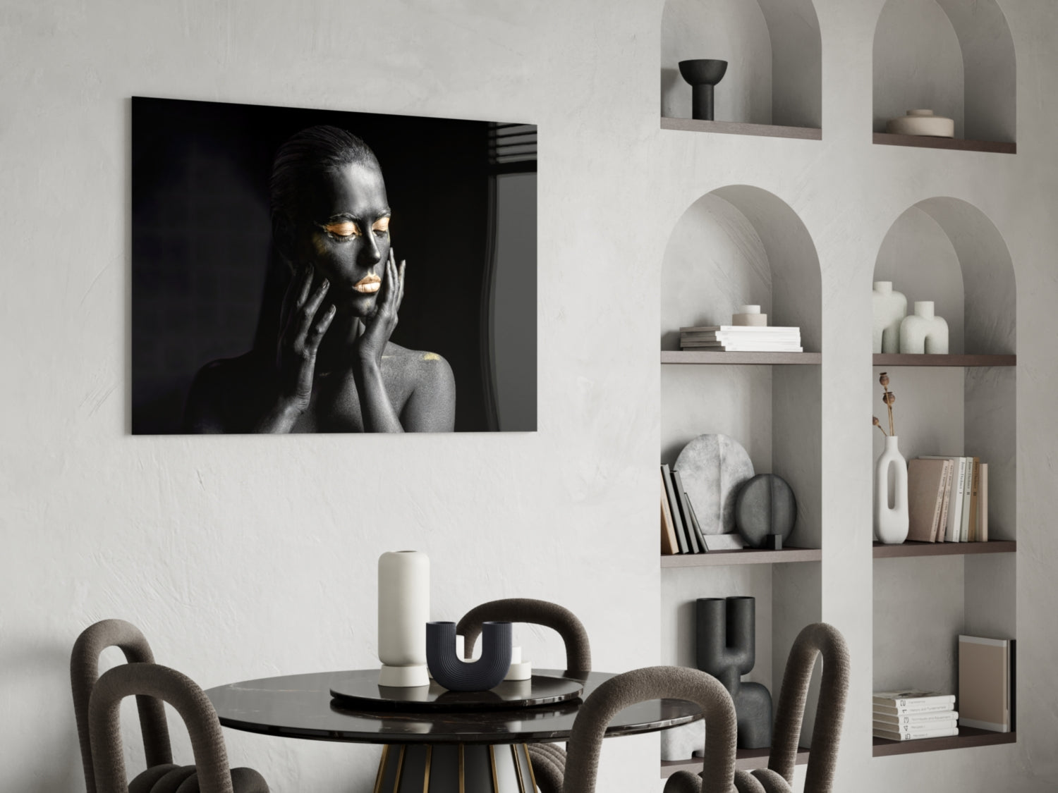 Gold Woman Glass Wall Art.