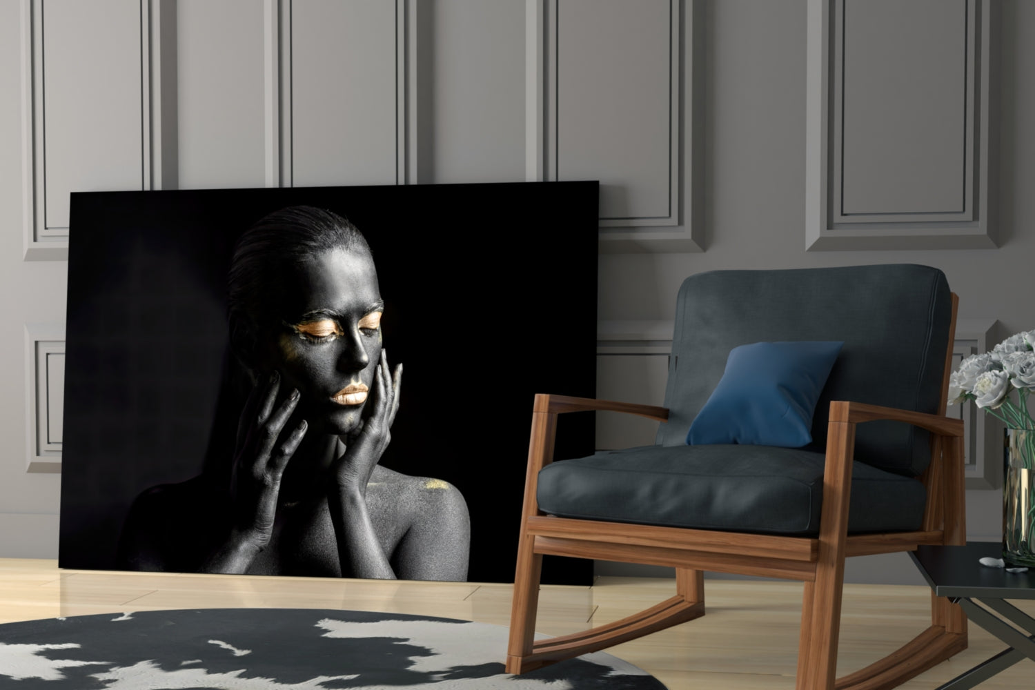 Gold Woman Glass Wall Art.