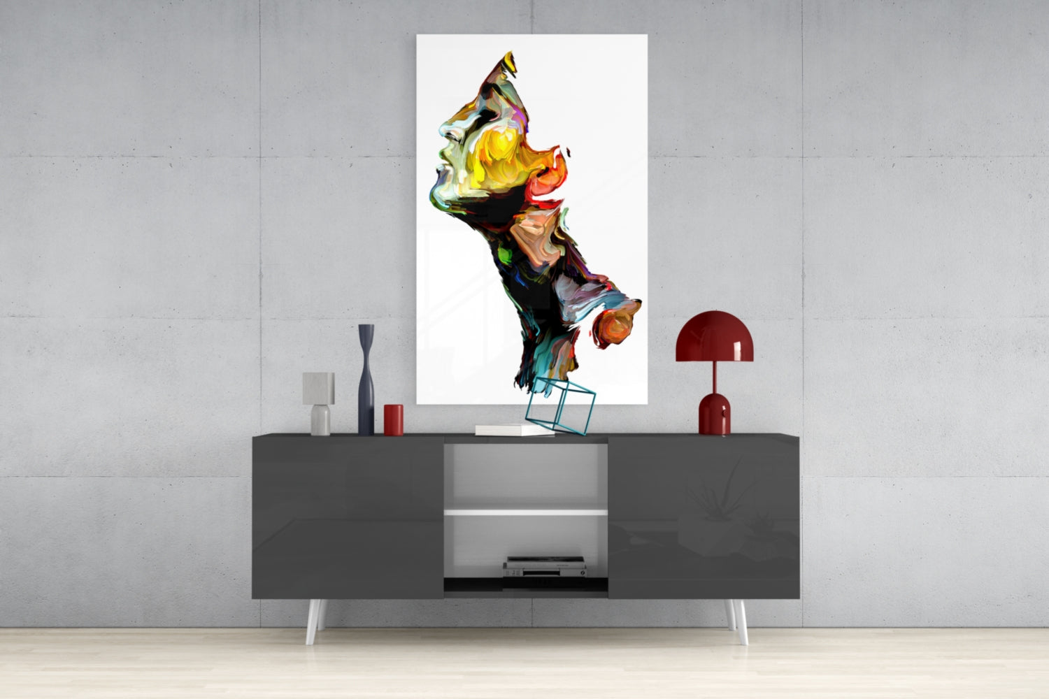 Abstract Portrait Glass Wall Art.