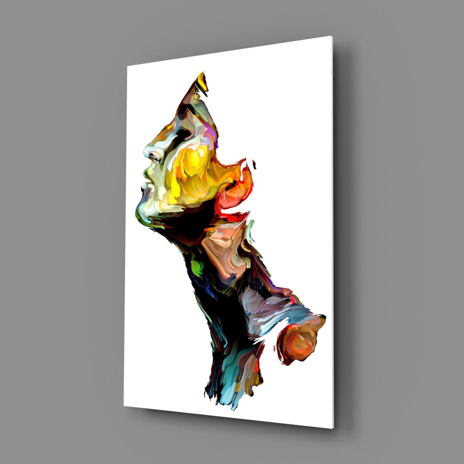 Abstract Portrait Glass Wall Art.