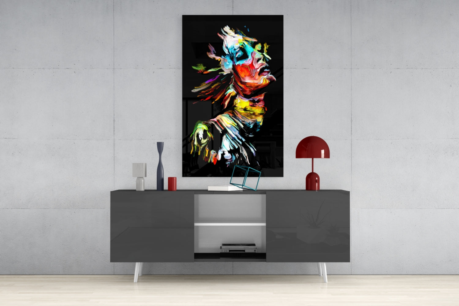 Abstract Portrait Glass Wall Art.