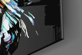 Ecstasy artwork anchoring a wall with bold emotive palette