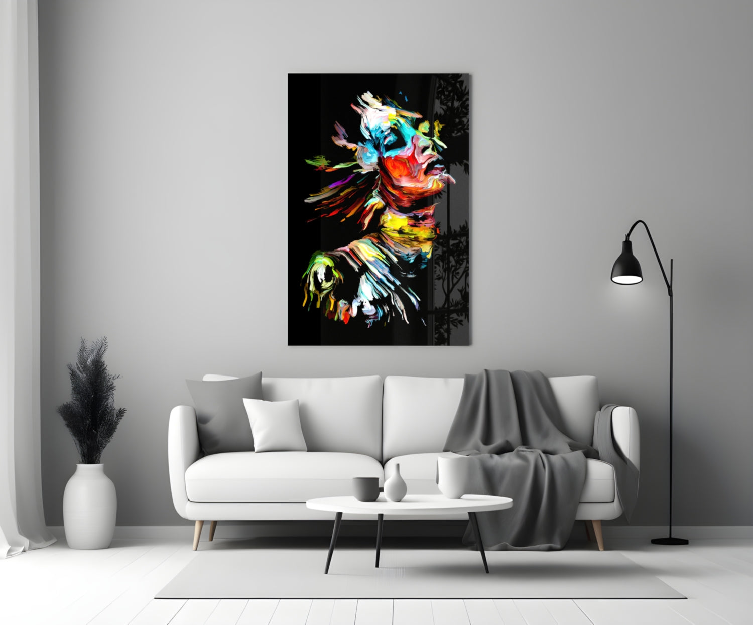 Abstract Portrait Glass Wall Art.