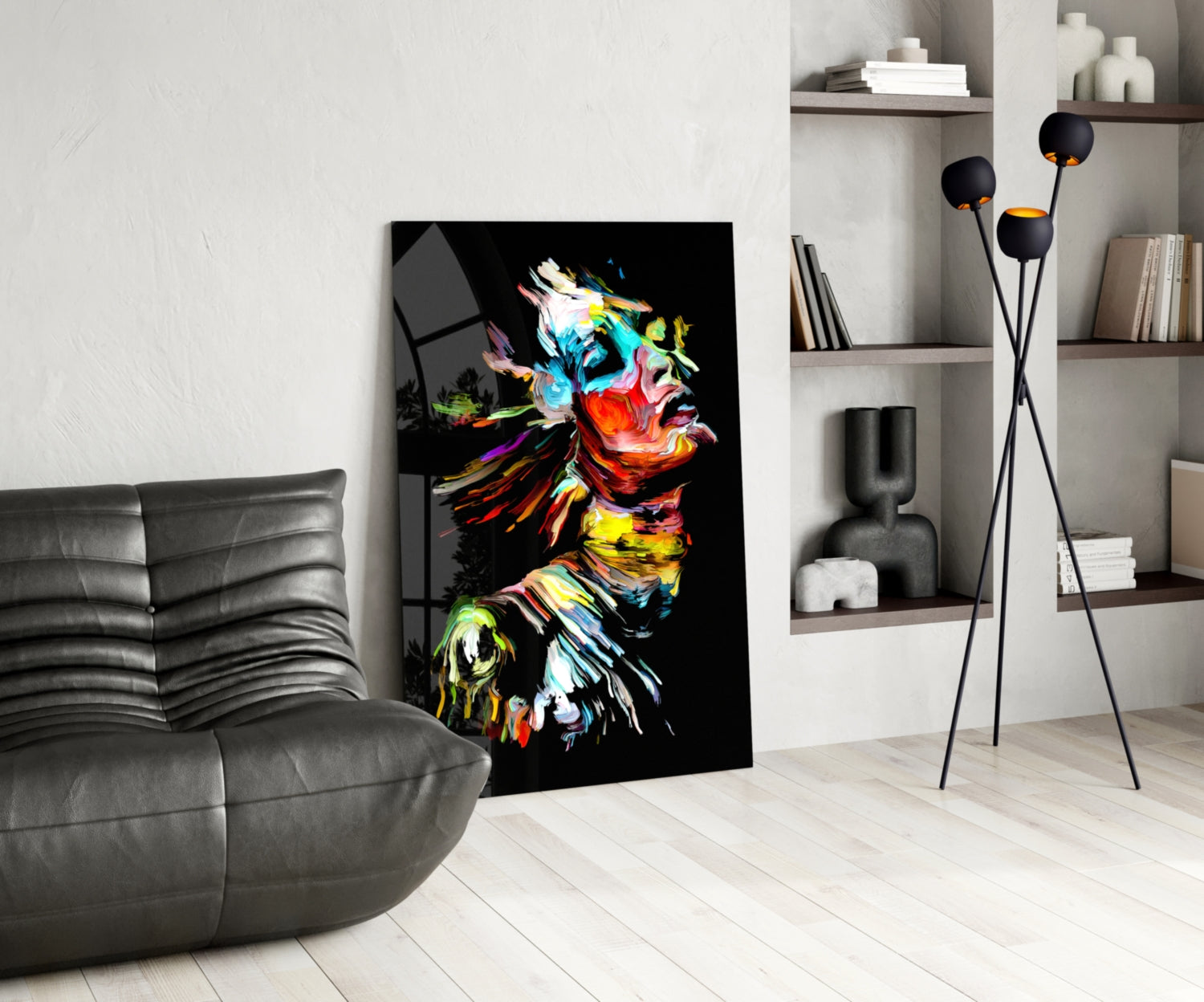 Abstract Portrait Glass Wall Art.
