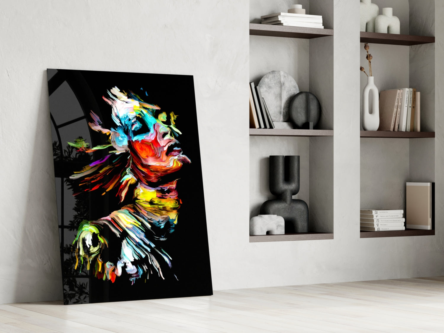 Abstract Portrait Glass Wall Art.