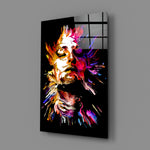 Palette-knife panel bringing fiery drama to a contemporary living space