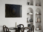 Gold Ripple panel adding editorial mood to a living room
