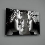 Monochrome-bust panel bringing classical drama to a contemporary living space