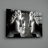 Monochrome-bust panel bringing classical drama to a contemporary living space
