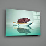 Surreal-still panel bringing whimsical drama to a contemporary living space