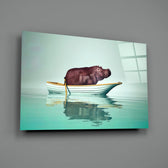 Surreal-still panel bringing whimsical drama to a contemporary living space