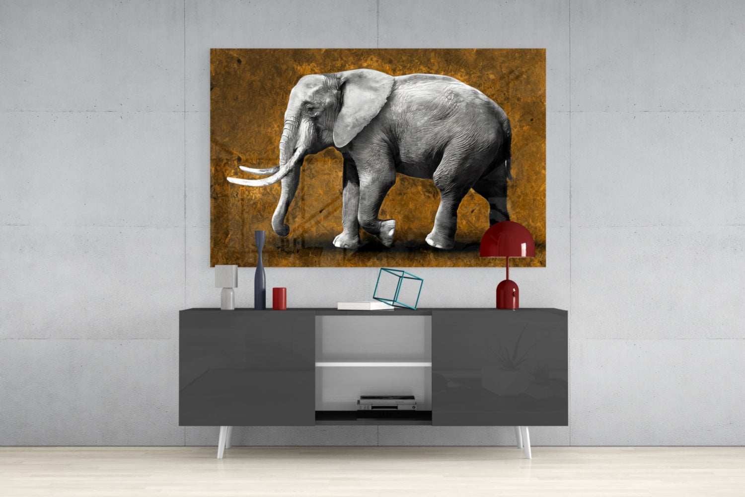 Elephant Glass Wall Art.