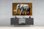 Amber Elephant panel catching low light to reveal its tactile fold