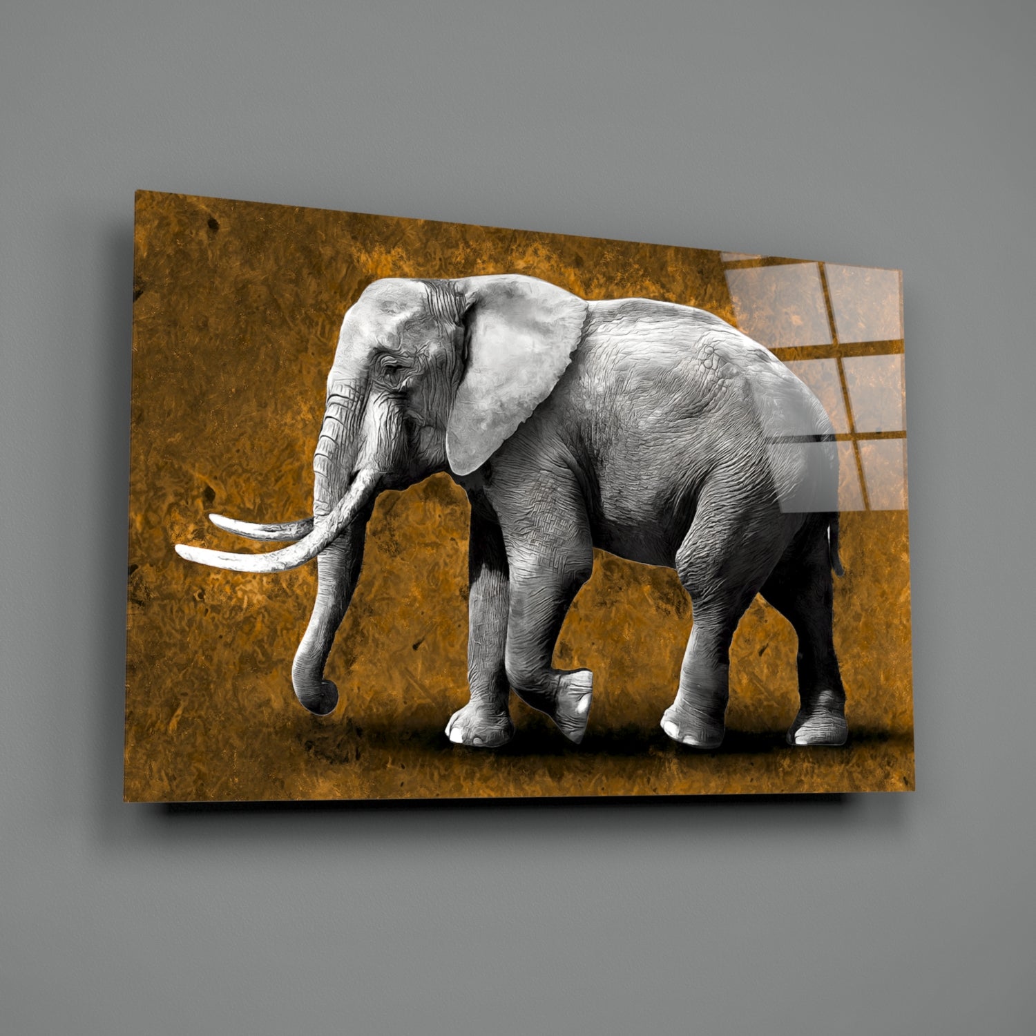 Elephant Glass Wall Art.