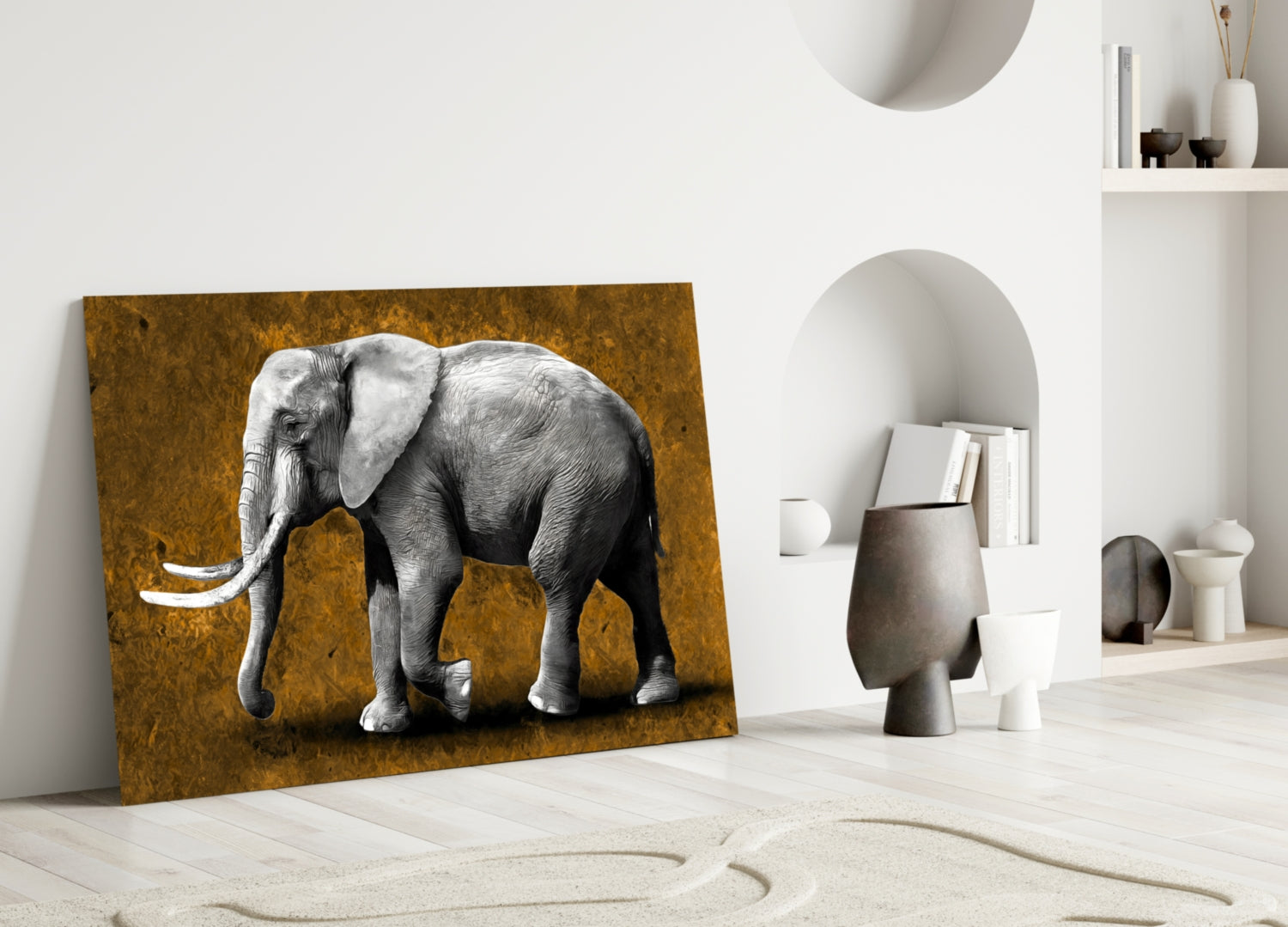 Elephant Glass Wall Art.
