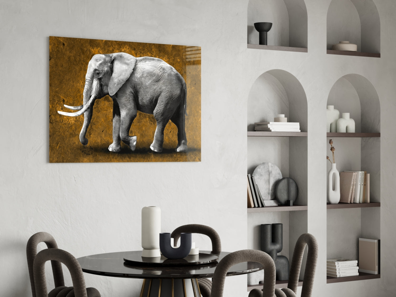Elephant Glass Wall Art.