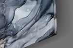 Storm Marble glass print enhancing a foyer with editorial drama