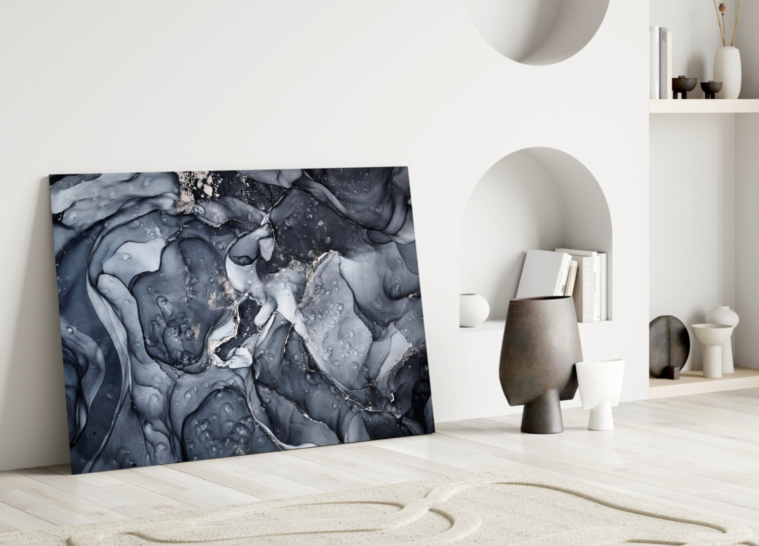 Gray Smoke Glass Wall Art.