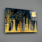 Metallic-leaf panel bringing luxe drama to a contemporary living space