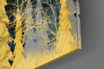 Gold Forest artwork anchoring a wall with moody luxe palette