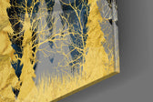 Gold Forest artwork anchoring a wall with moody luxe palette