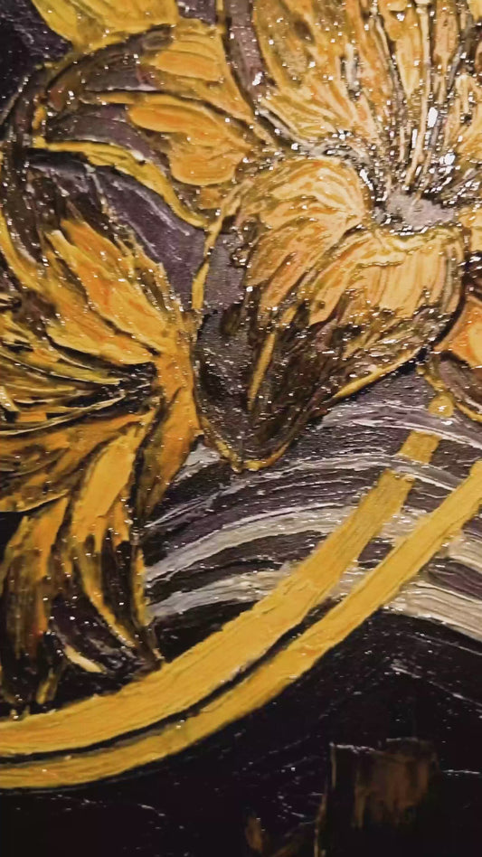 Gilded Ember Lilies — 3D Haptic Embossed High-Gloss Luxury Wall Art
