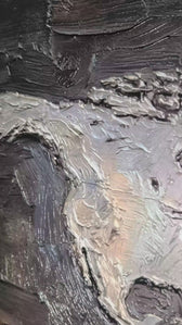 Titanium Terra Impasto — 3D Haptic Embossed High-Gloss Luxury Wall Art