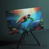 Sea Turtle Glass Wall Art || Designer Collection