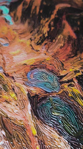 Amber Coastline Reverie — 3D Haptic Embossed High-Gloss Luxury Wall Art