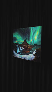 Arctic Aurora Cascade – 3D Haptic Embossed High-Gloss Luxury Wall Art