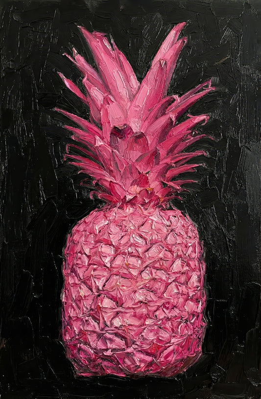 Eclectic Pineapple Pulse — A Textured Pop in Pink & Noir