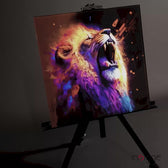 Roaring Lion Glass Wall Art  || Designers Collection