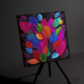 Colorful Leaves Glass Wall Art
