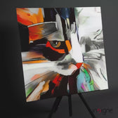 Abstract Cat Glass Wall Art