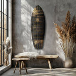 Golden Surf Reflection Glass Wall Art.