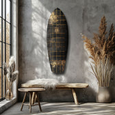 Golden Surf Reflection Glass Wall Art.