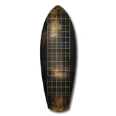 Golden Surf Reflection Glass Wall Art.