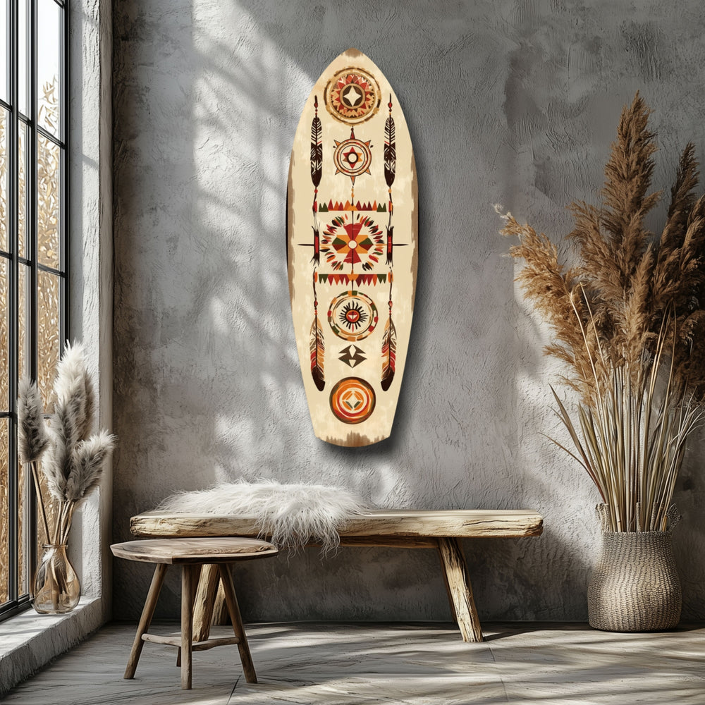 Aztech Patterns Glass Wall Art.