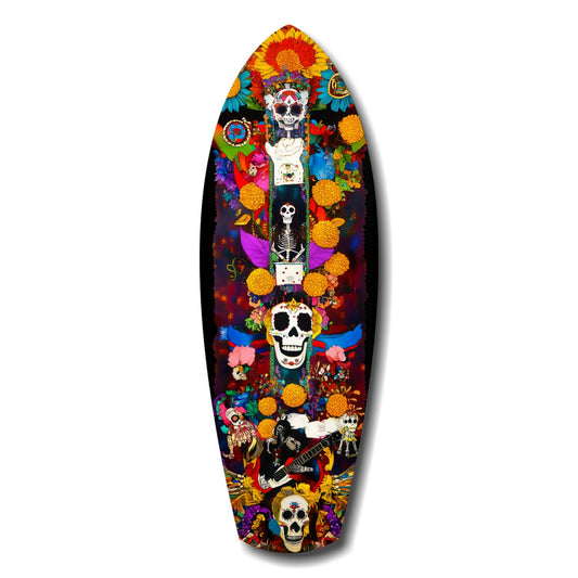 Colorful Skulls Glass Wall Art.