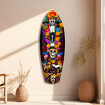 Colorful Skulls Glass Wall Art.