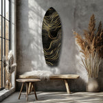 Golden Waves Glass Wall Art.